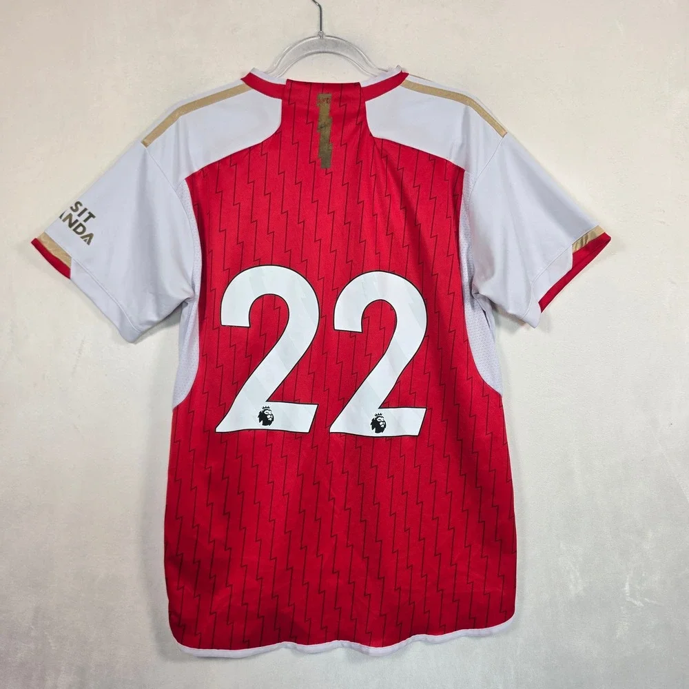 Arsenal Jersey Men's L Red White Emirates Fly Better 22 Soccer Futbol Blokecore